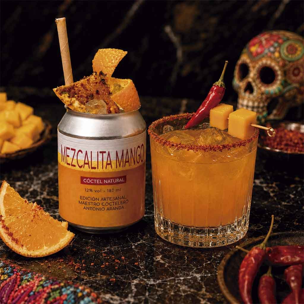 Coctel premezclado mezcalita mango Cóctel completo Mezcalita Mango listo para beber