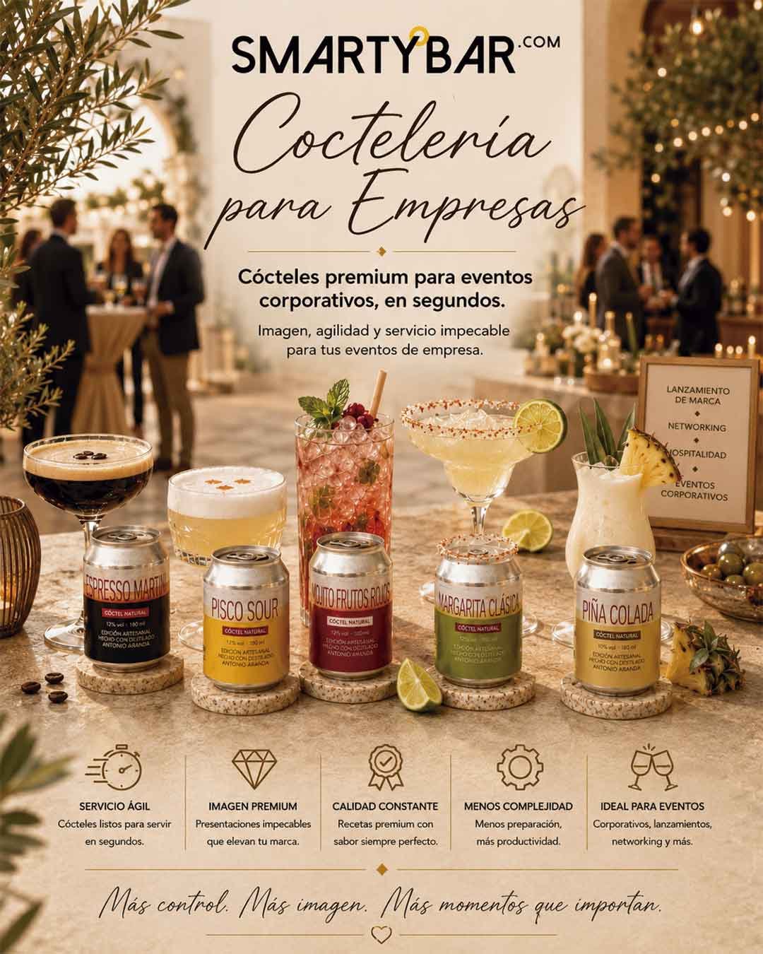Coctelería para empresas Coctelería para empresas con cócteles preparados SmartyBar