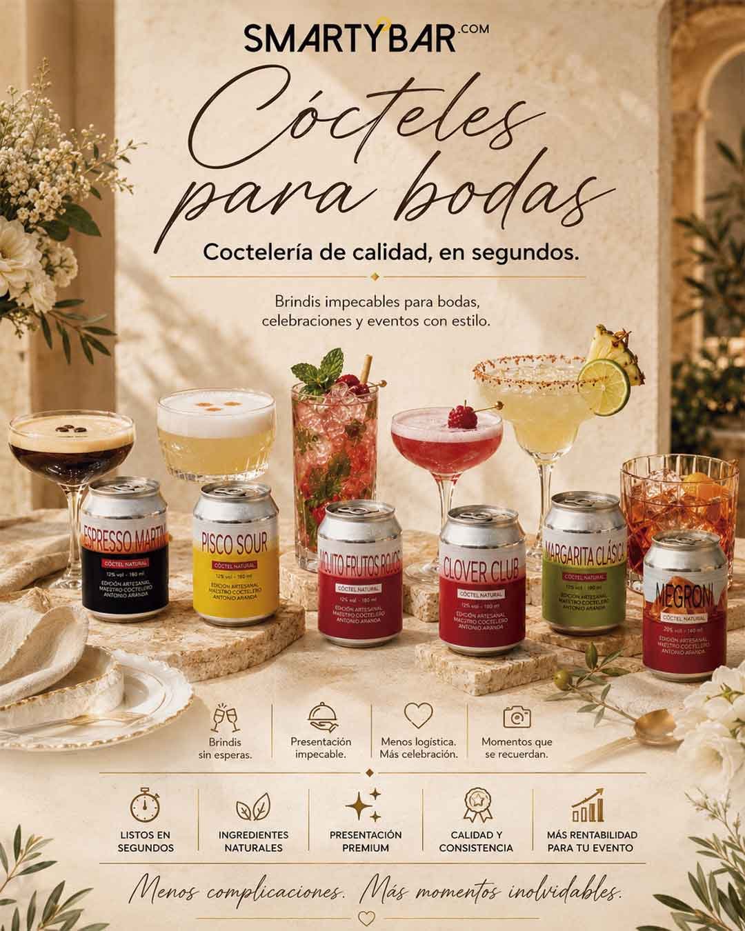 Cócteles para bodas Cócteles para bodas preparados y personalizados por SmartyBar