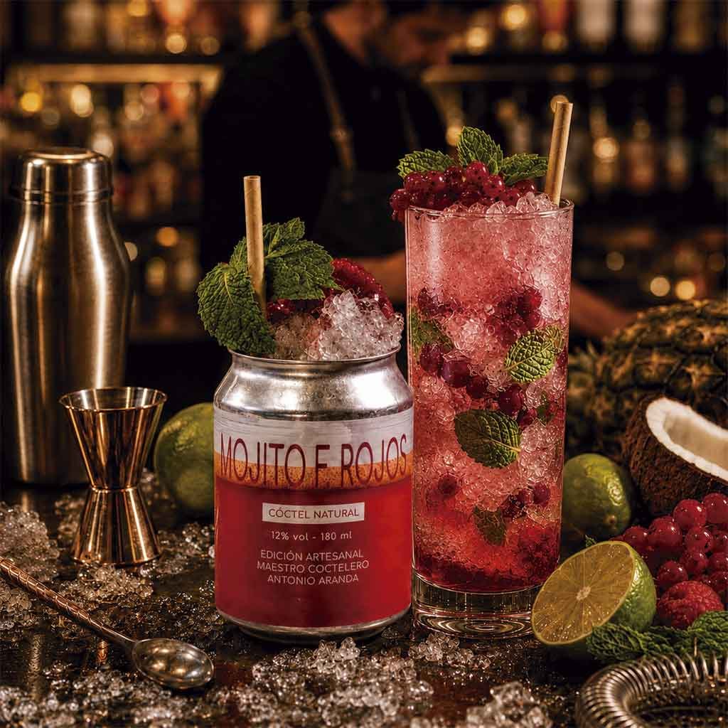 Mojito de frutos rojos listo para tomar